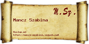 Mancz Szabina névjegykártya